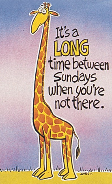 Postcard-It's Been Long A Time Between Sundays/Giraffe (Matthew 5:6 KJV) (Pack Of 25)