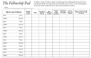 Attendance Pad-Fellowship Pads (50 Sheets) (Pack Of 5)