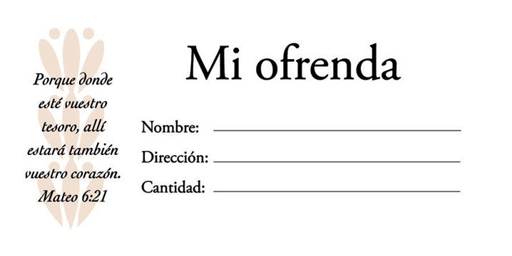 Span-Offering Envelope-My Offering (Pack Of 100) (Mi Ofrenda)