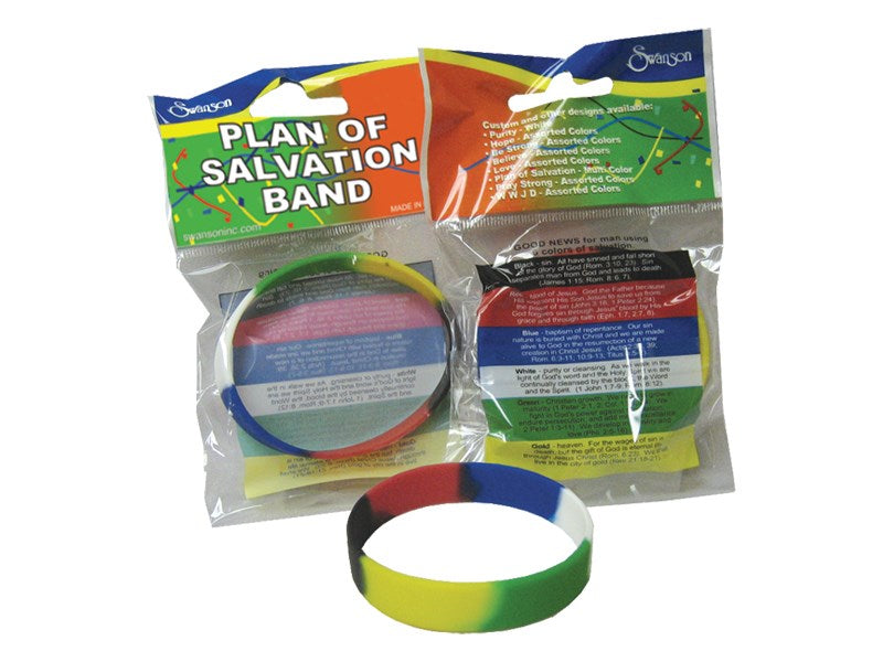 Bracelet-Plan Salvation Faith Band-Multi Color (Pack of 24)