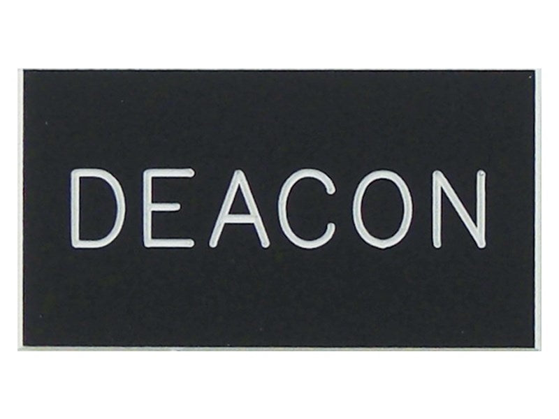 Badge-Deacon-Magnetic-Black Plastic (1-1/4 X 2-3/8)