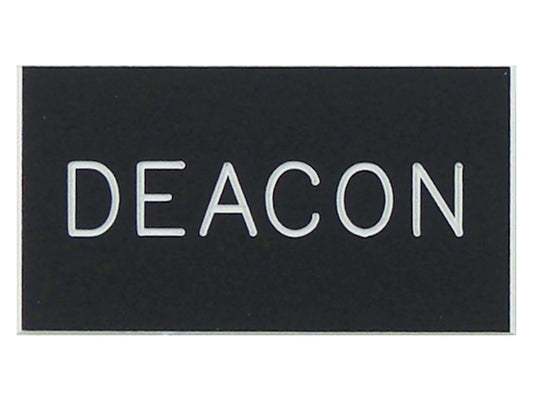 Badge-Deacon-Magnetic-Black Plastic (1-1/4 X 2-3/8)