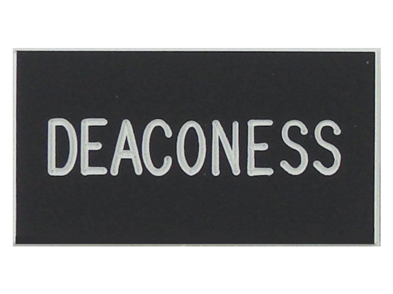 Badge-Deaconess-Magnetic-Black Plastic (1-1/4X2-3/8)