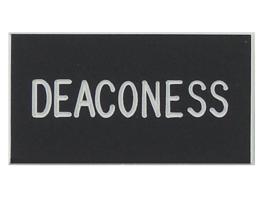 Badge-Deaconess-Magnetic-Black Plastic (1-1/4X2-3/8)