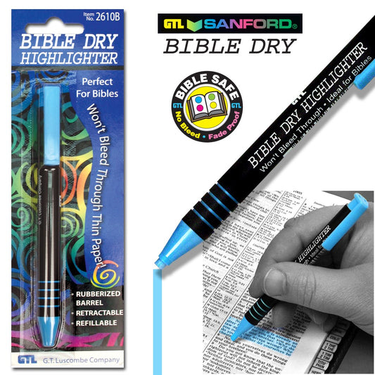 Highlighter-Bible Dry-Blue (Carded) (Bx/6)