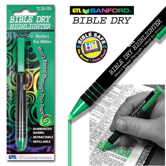 Highlighter-Bible Dry-Green (Carded) (Bx/6)