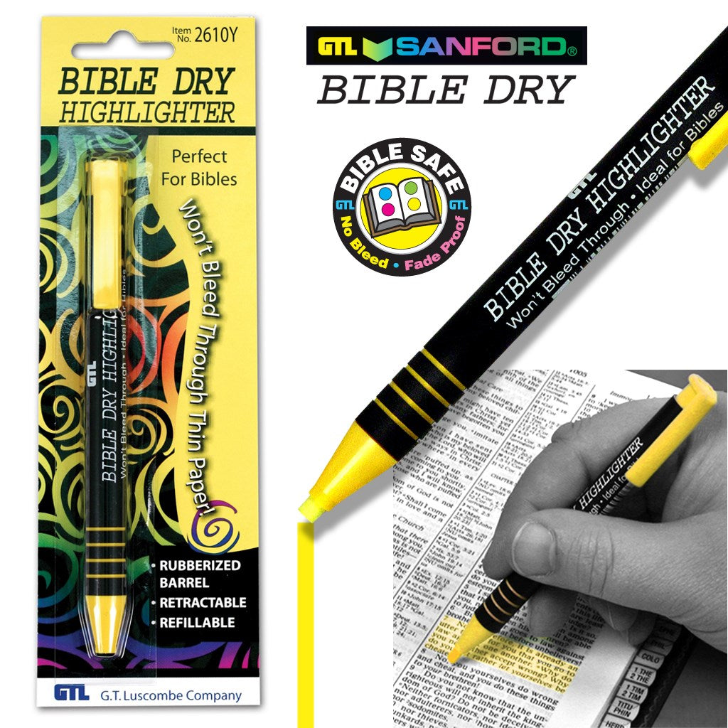 Highlighter-Bible Dry-Yellow (Carded) (Bx/6)