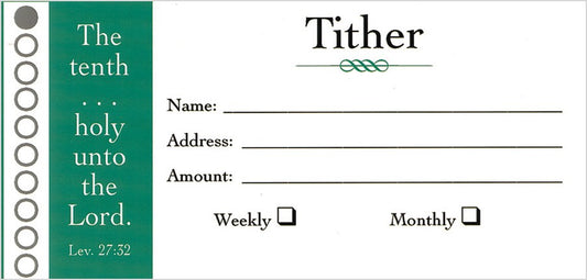 Offering Envelope-Tither (Leviticus 27:32) (Bill-Size) (Pack Of 100)