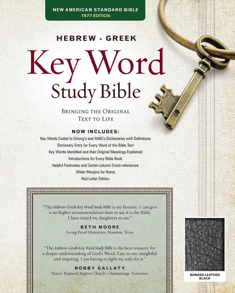 NASB77 Hebrew-Greek Key Word Study-Black Bonded Leather (New)