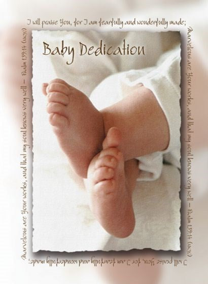 Certificate-Baby Dedication/Baby's Feet (Psalm 139:14) (Full Color  Premium Stock) (Pack Of 6)