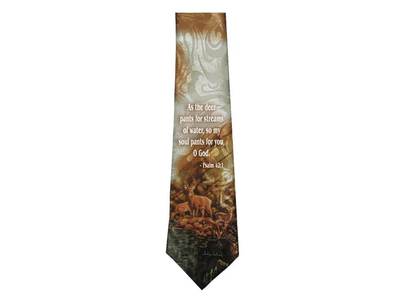 Tie-As The Deer-Polyester-Brown