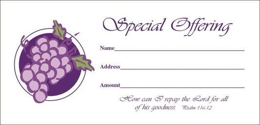 Offering Envelope-Special Offering (Psalm 116:12) (Bill-Size) (Pack Of 100)