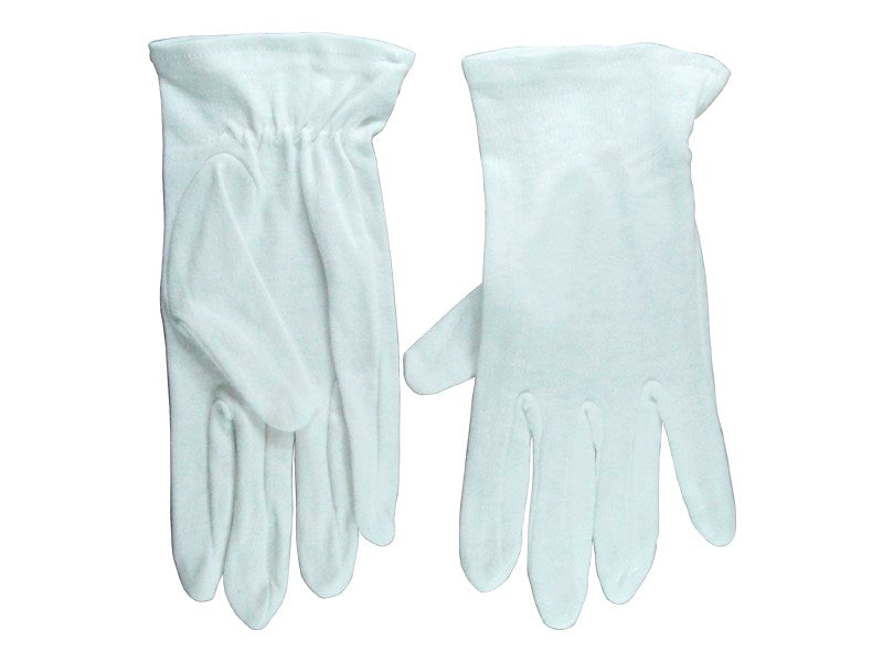 Gloves-Usher Solid White Cotton-XXL