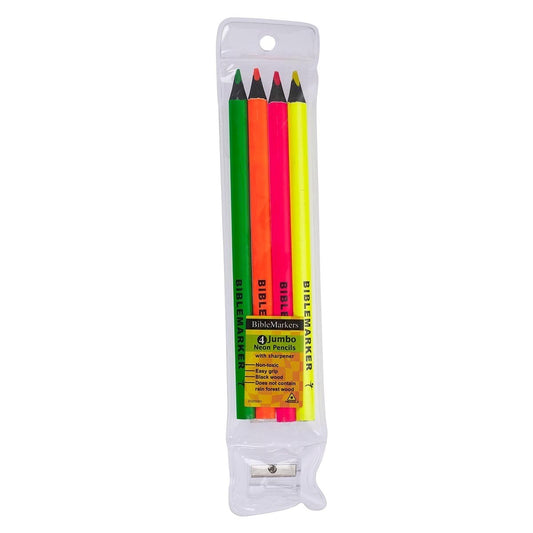 Highlighter Pencils-Dry Biblemarkers-Jumbo-Neon (Set Of 4)