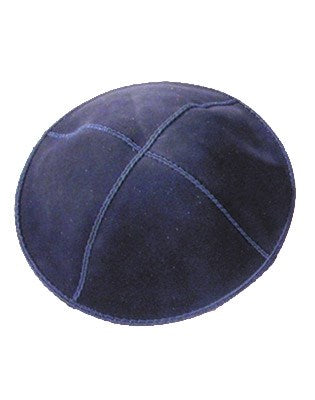 Kippah-Leather Suede-Dark Blue (#33122)