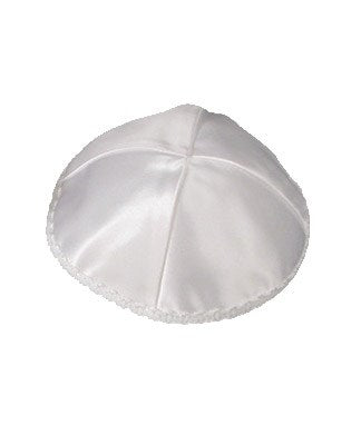 Kippah-Satin Silk-White (#33143)