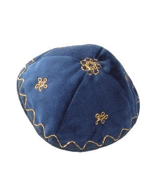 Kippah-Velvet-Bright Blue (#33121)