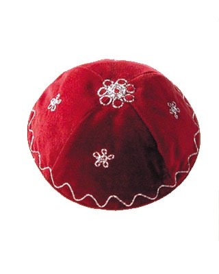 Kippah-Velvet-Red (#33120)