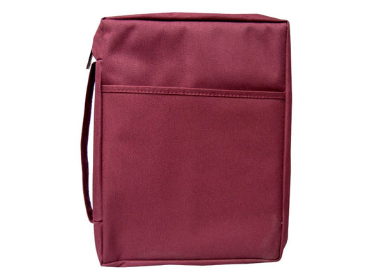 Bible Cover-Canvas-Solid Color-Burgundy-MED