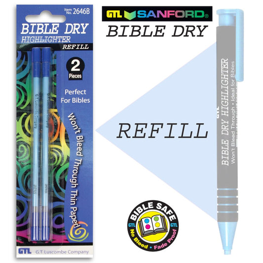 Highlighter-Bible Dry-Blue Refill (Box Of 6)