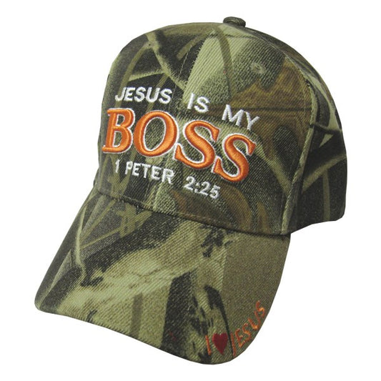 Cap-Jesus Is My Boss 1 Pet 2:25-Camo