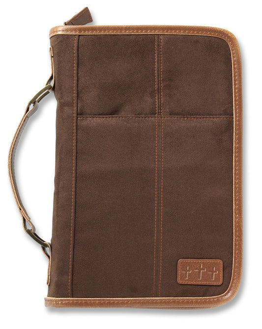 Bible Cover-Aviator Suede-Brown-X-Large