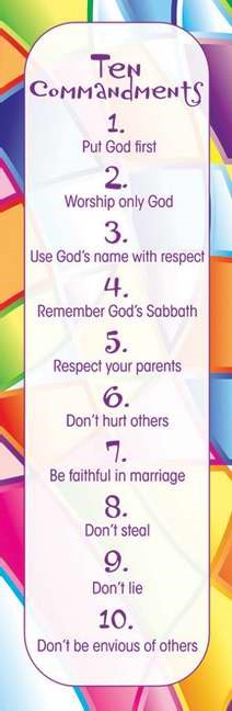 Bookmark-Kid's Ten Commandments (Pack Of 25)