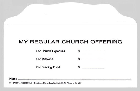 Offering Envelope-My Regular Church Offering 3 Fund Weekly (Bill-Size) (Pack Of 100)