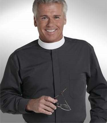 Clergy Shirt-Long Sleeve Banded Collar-16.5X36/37-Black