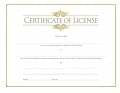 Certificate-License-Minister w/Gold Foil Embossing (8-1/2" x 11") (Pack Of 6)