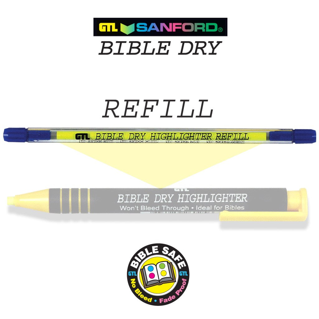 Highlighter-Bible Dry-Yellow Refill (Bx/12)