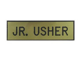 Badge-Jr Usher-Pin w/Safety Catch-Gold-Formica