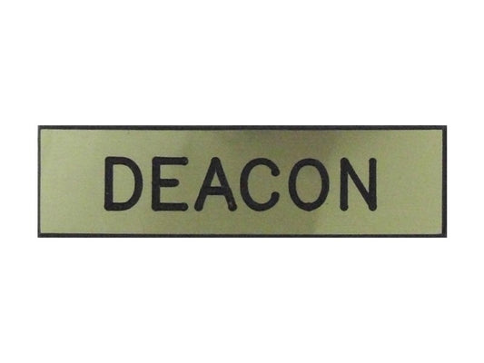 Badge-Deacon-Pin w/Safety Catch-Gold-Formica