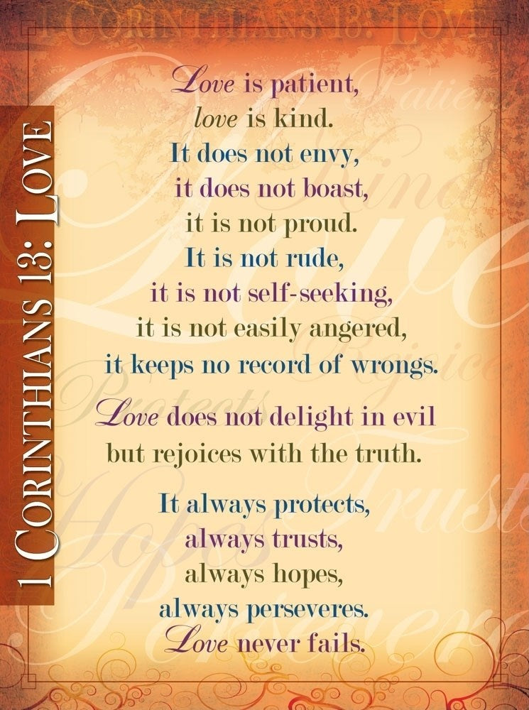 Chart-Dare To Love: 1 Corinthians 13 Wall (Laminated Sheet) (19" x 26")