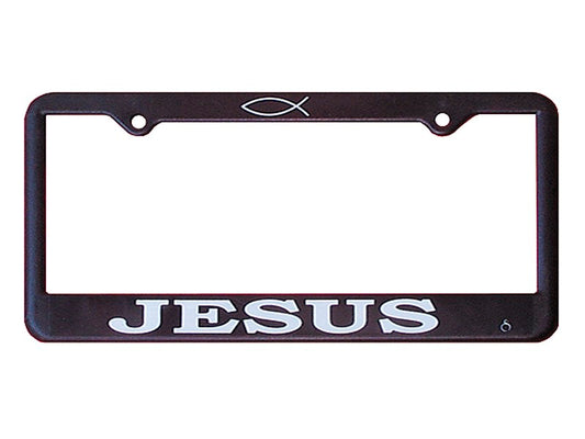 Auto Tag Frame-Jesus/Fish-Black