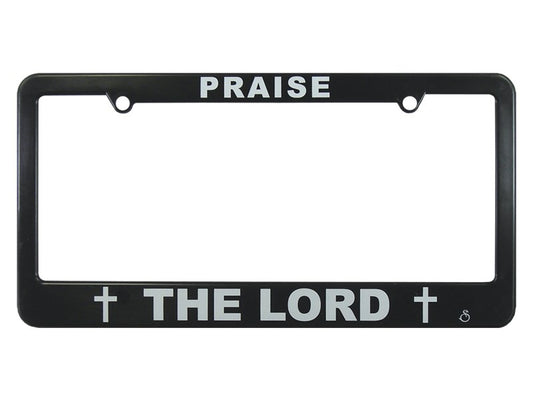 Auto Tag Frame-Praise The Lord-Black