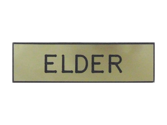 Badge-Elder-Pin W/Safety Catch-Gold/Black