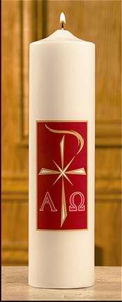 Candle-Alpha Omega Christ Candle-3" x 12"