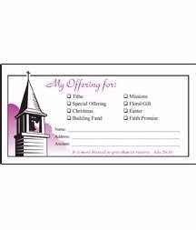 Offering Envelope-My Offering/Steeple (Acts 20:35) (Pack Of 100)