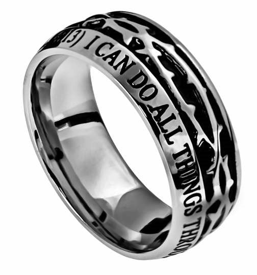 Ring-Crown Of Thorns-Christ My Strength (Mens)-Sz  8