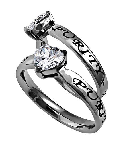 Ring-CZ Heart-Purity-Sz  5