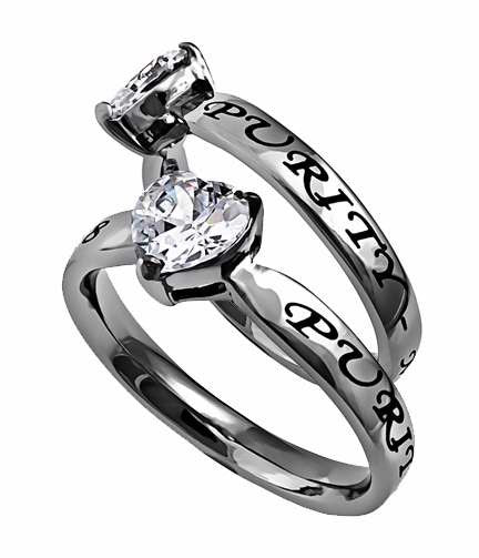 Ring-CZ Heart-Purity-Sz  8