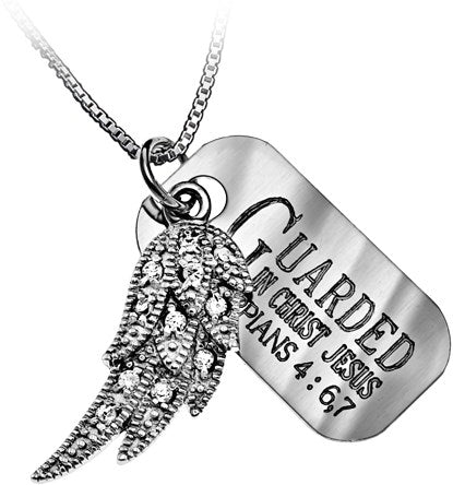 Necklace-Wing-Guarded In Christ Jesus (Phil 4:6 7) (18")