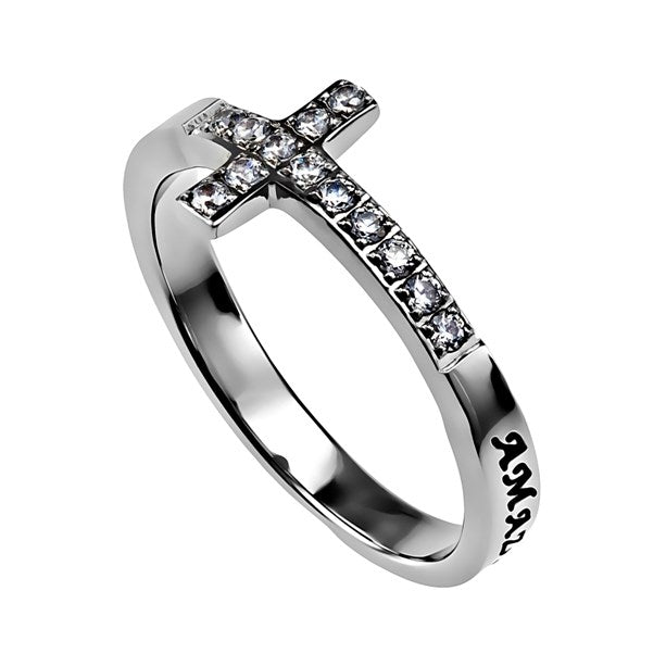 Ring-Sideways Cross-Amazing Grace-Sz  5