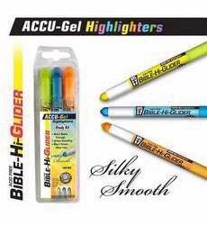 Highlighter-Accu-Gel Bible Hi-Glider (3 Pk) Yellow/Blue/Orange