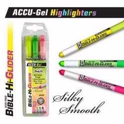 Highlighter-Accu-Gel Bible Hi-Glider (3pk)-Yellow/Green/Pk