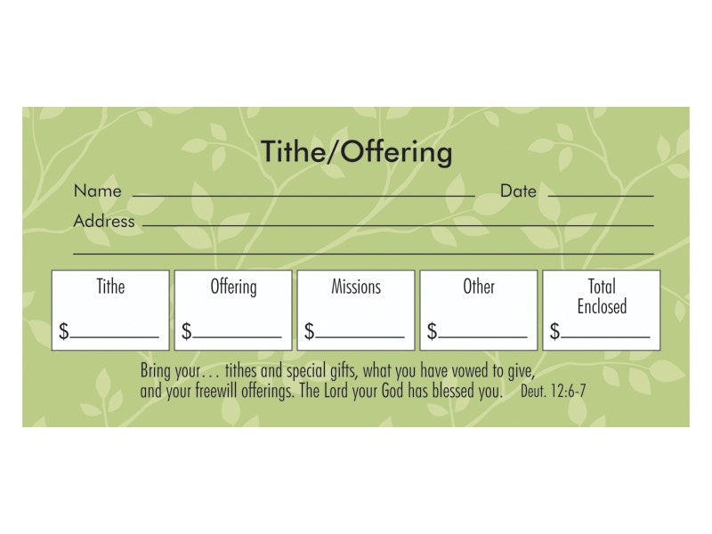 Offering Envelope-Tithe/Offering/Missions/Other (Deut 12:6-7) (Pack Of 53)