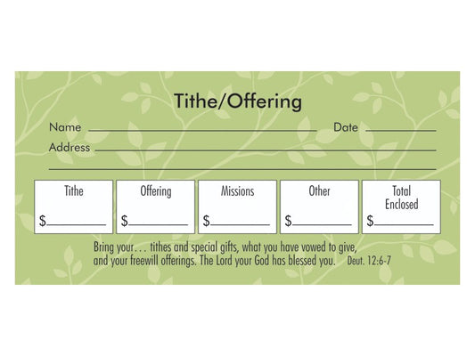 Offering Envelope-Tithe/Offering/Missions/Other (Deut 12:6-7) (Pack Of 53)