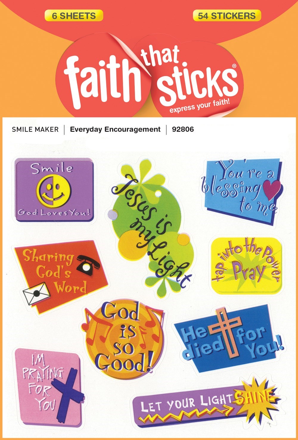 Sticker-Everyday Encouragement (6 Sheets) (Faith That Sticks)