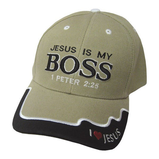 Cap-Jesus Is My Boss 1 Pet 2:25-Khaki